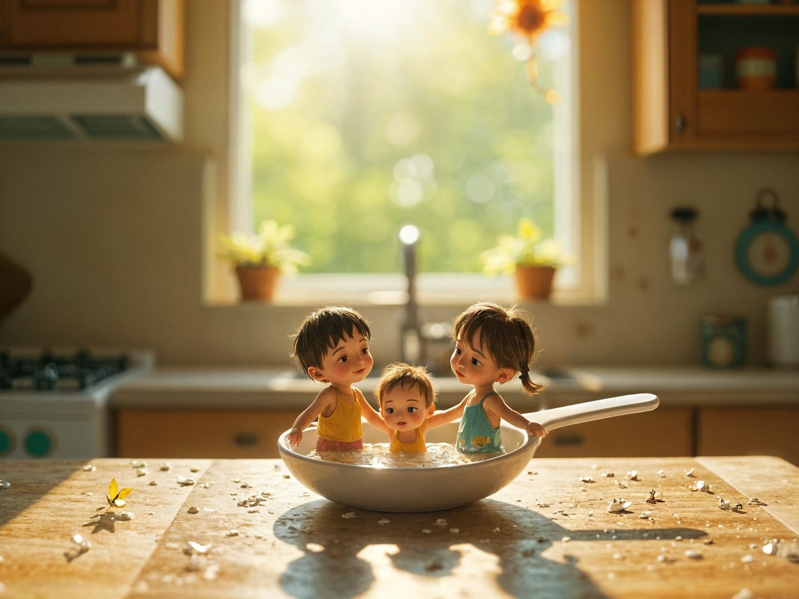 Teaspoon Swimmers: Miniature World in Kitchen