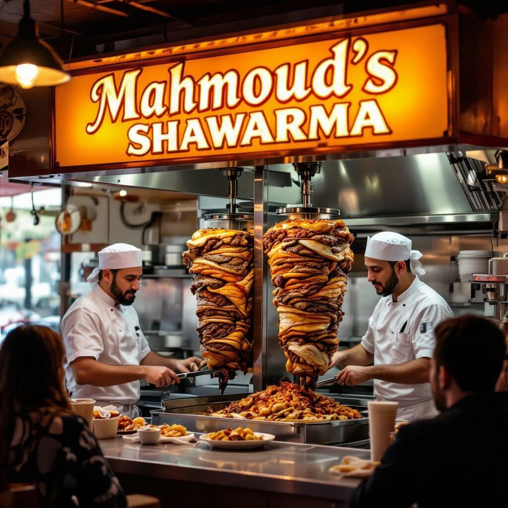 Mahmoud's Shawarma: Busy Restaurant Scene