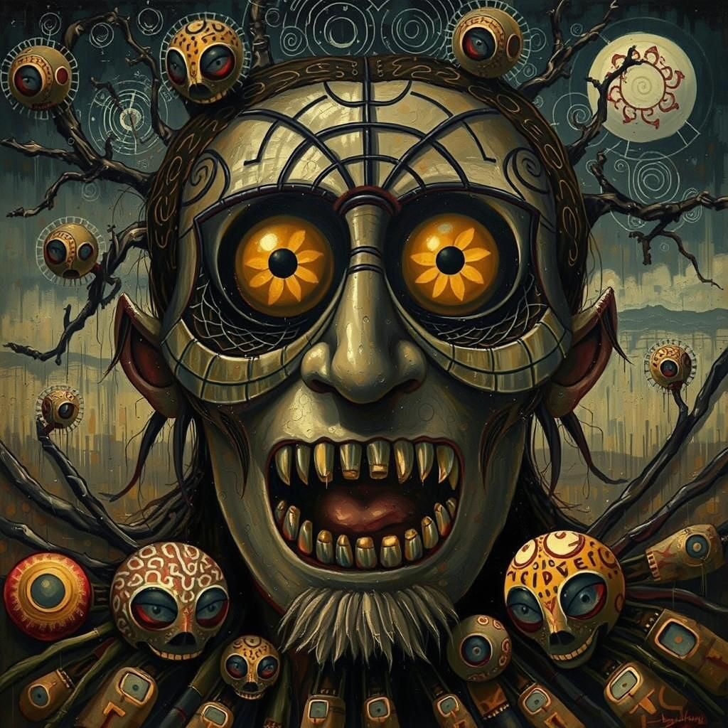 Aboriginal Art: Ancestral Being in Earthy Tones