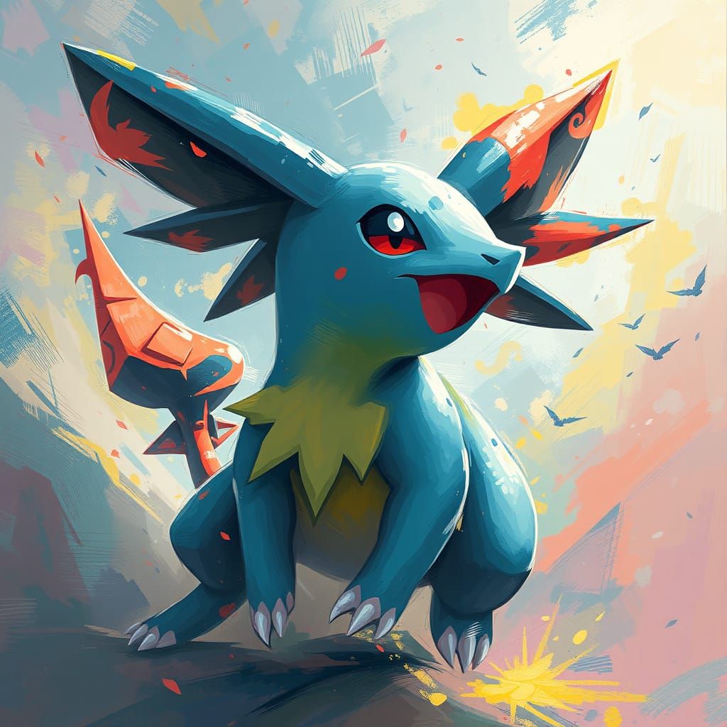 Dynamic Pokémon Illustration in Contemporary Style