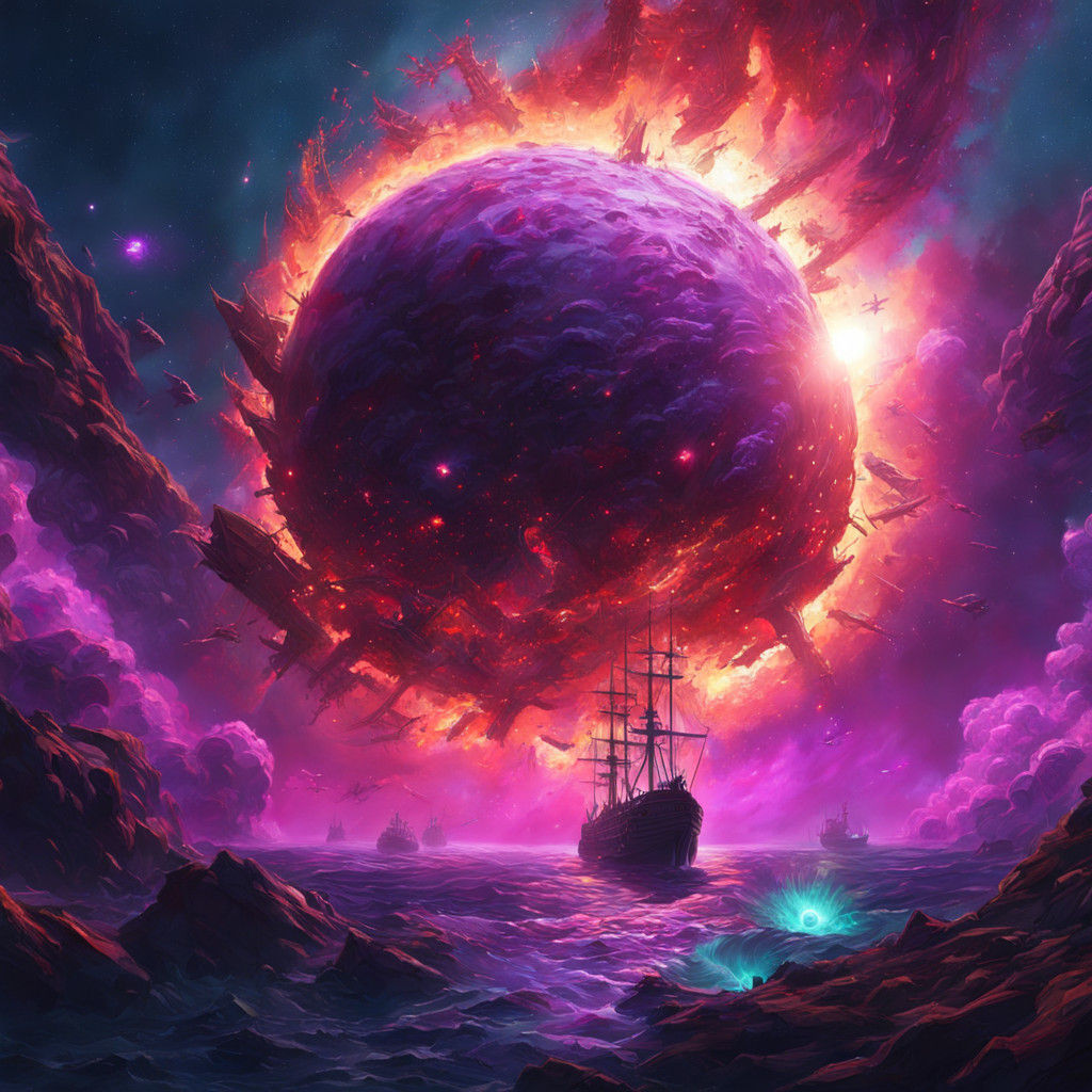 Stellar Odyssey: Vibrant Concept Art of a Dying Star