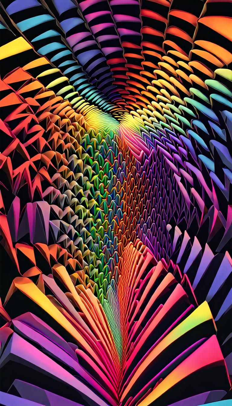 Rainbow Fractal Vortex in 3D