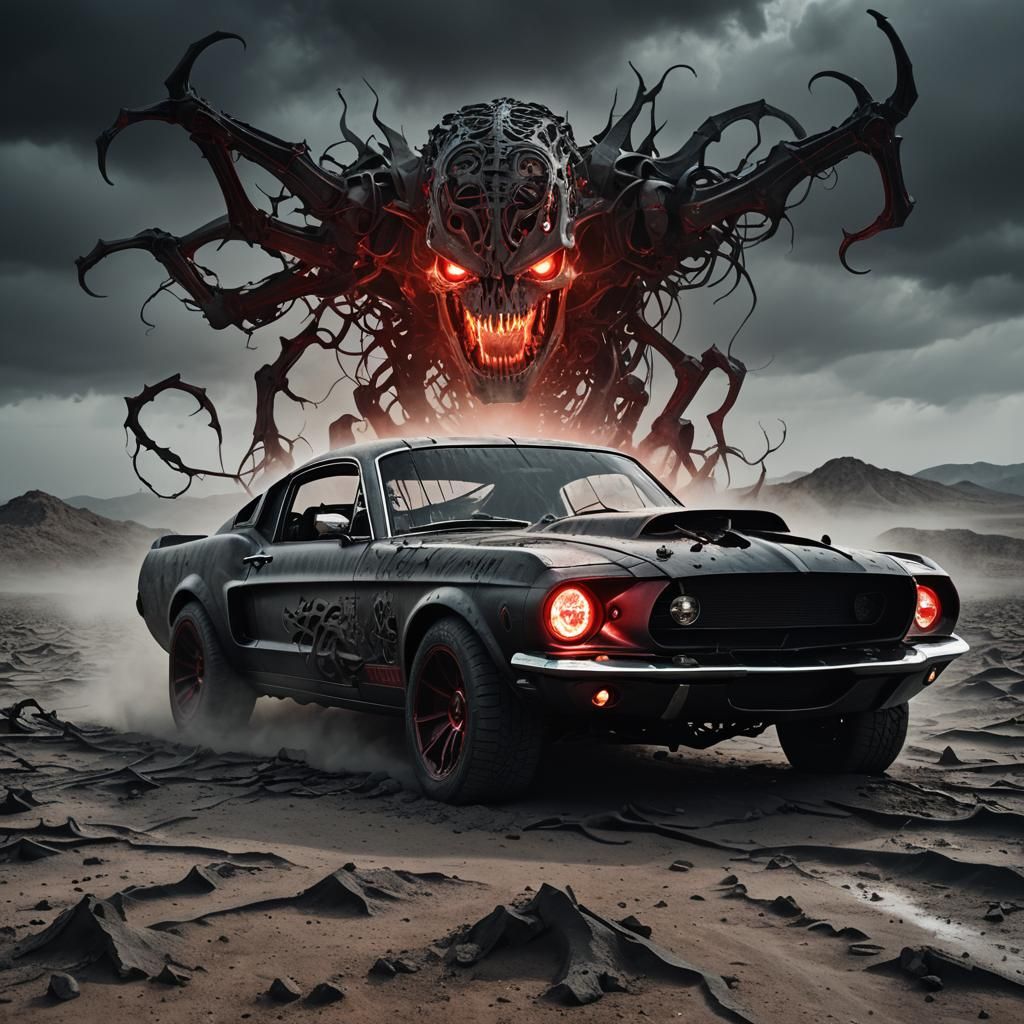 Surreal Mustang Emerges on Alien World