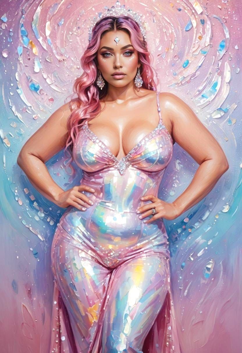 Holographic Goddess Radiating Diamond Light