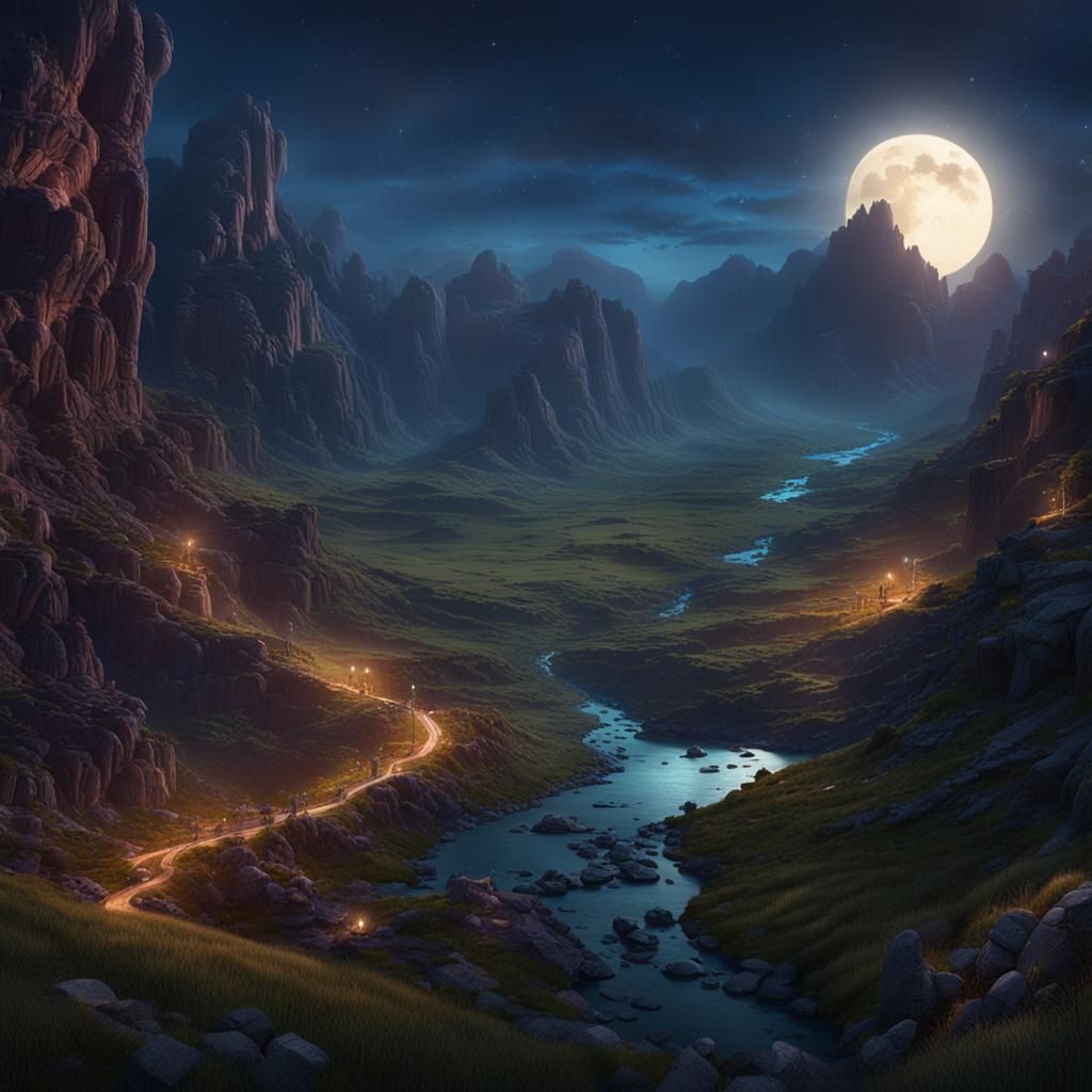 Day and Night Valley: Fantasy Concept Art