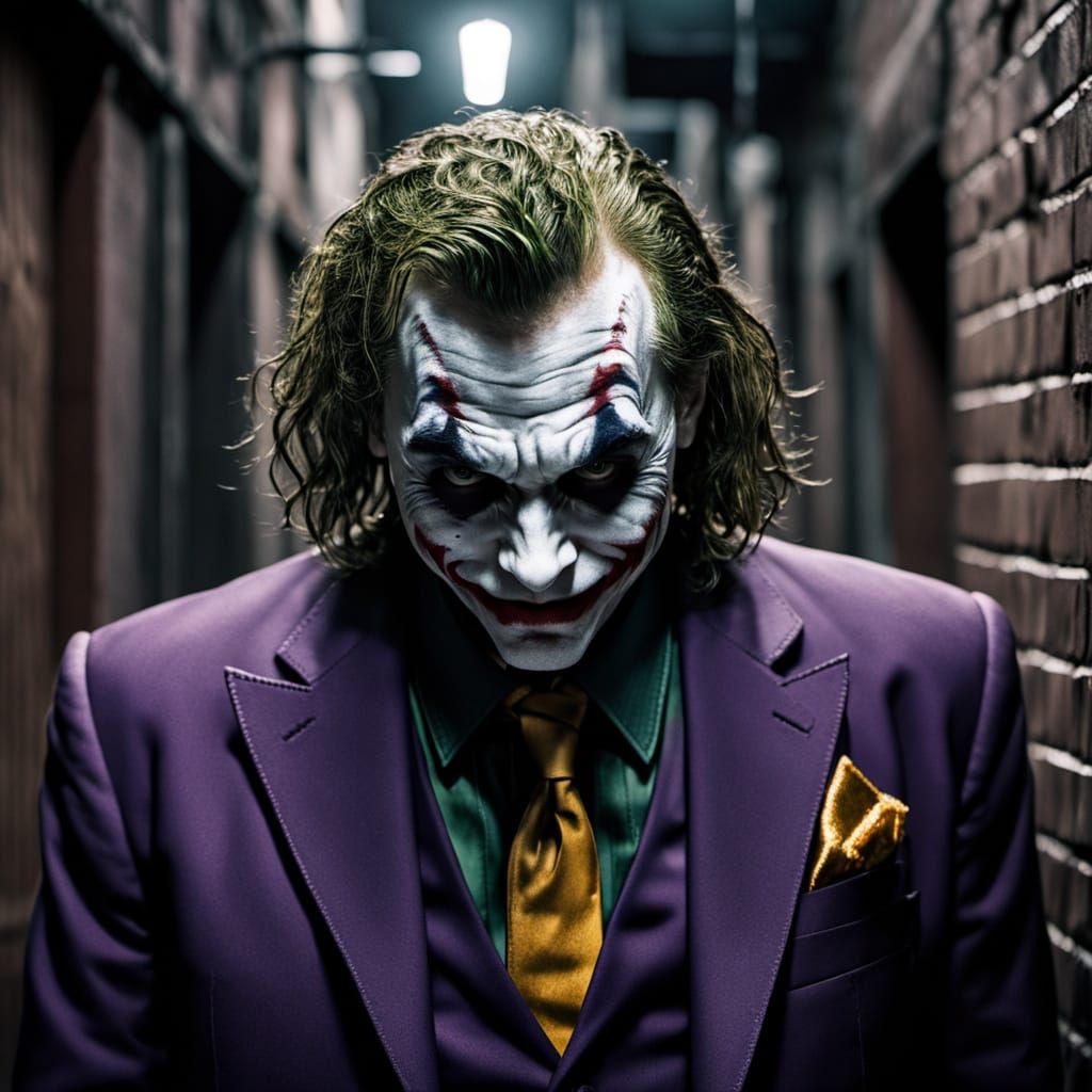 The Joker's Maniacal Laughter in Dark Alleyway, Inspired by ...