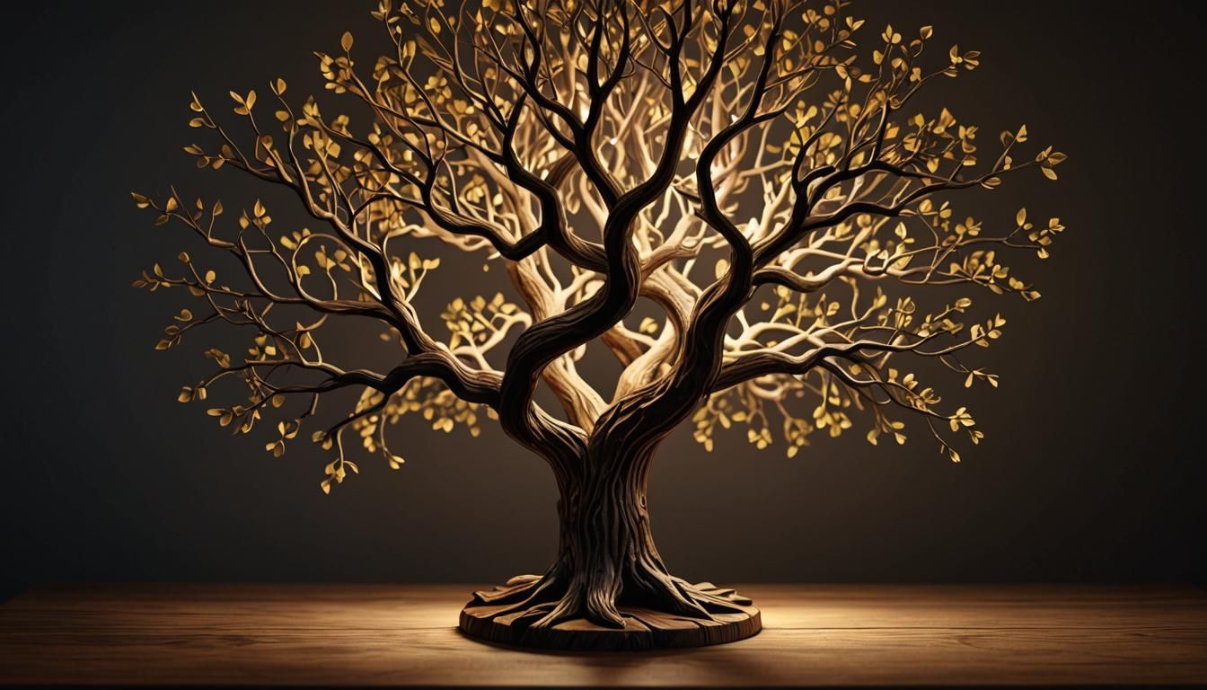 Mystical Tree Lamp with Glowing Branches