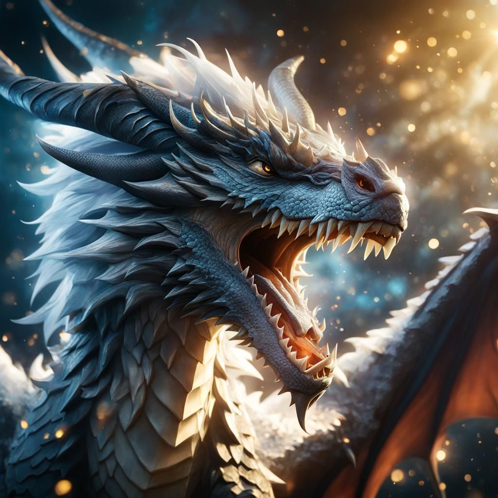 Epic Dragon Portrait in Anime Style