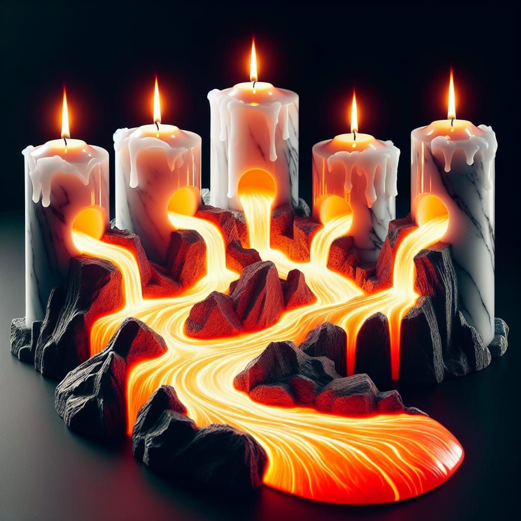 Molten Lava Flows from Burning Alabaster Candles
