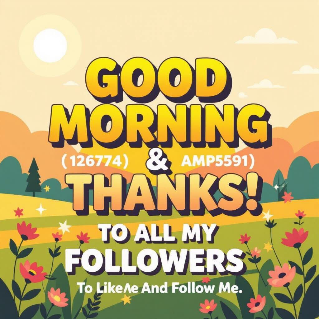 Cheerful "Good Morning" Greeting with Social Media Style