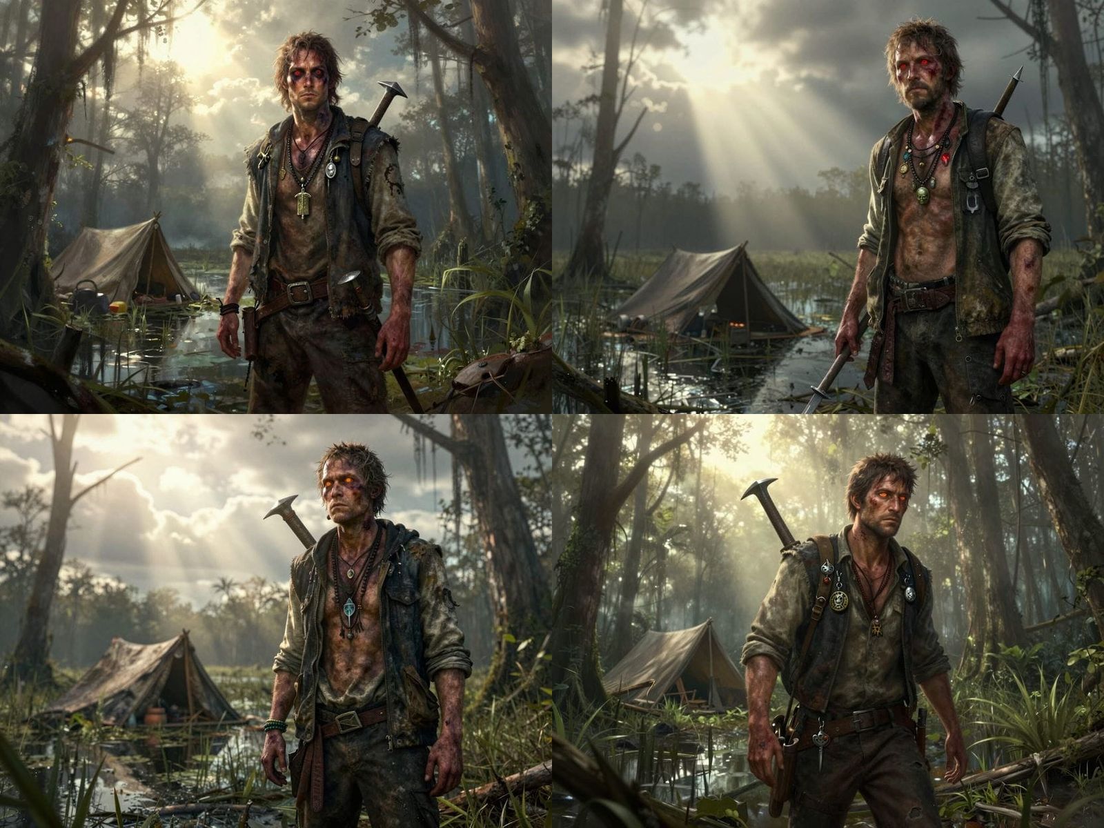 Post-Apocalyptic Survivor in Louisiana Swamp