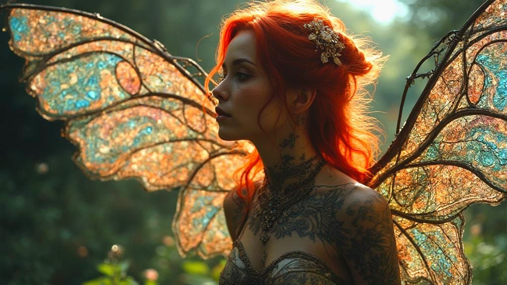 Stained Glass Nebula Goddess with Celtic Knots