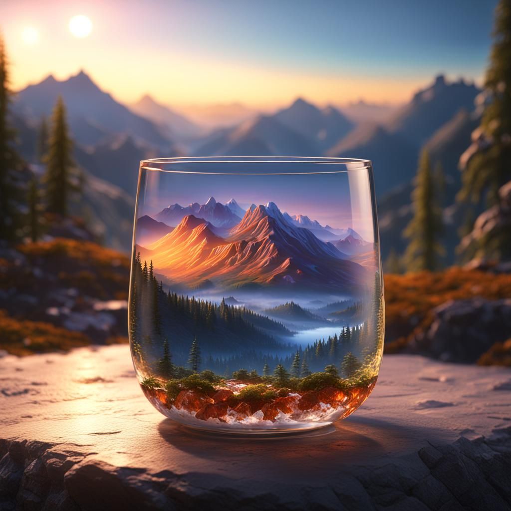 Mountain in Glass: Detailed Matte Painting