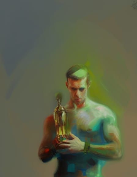 Formula 1 Victory: Digital Oil Painting Portrait