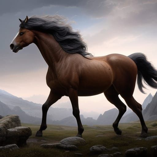 Elven Chiron Centaur in Dark Fantasy Style