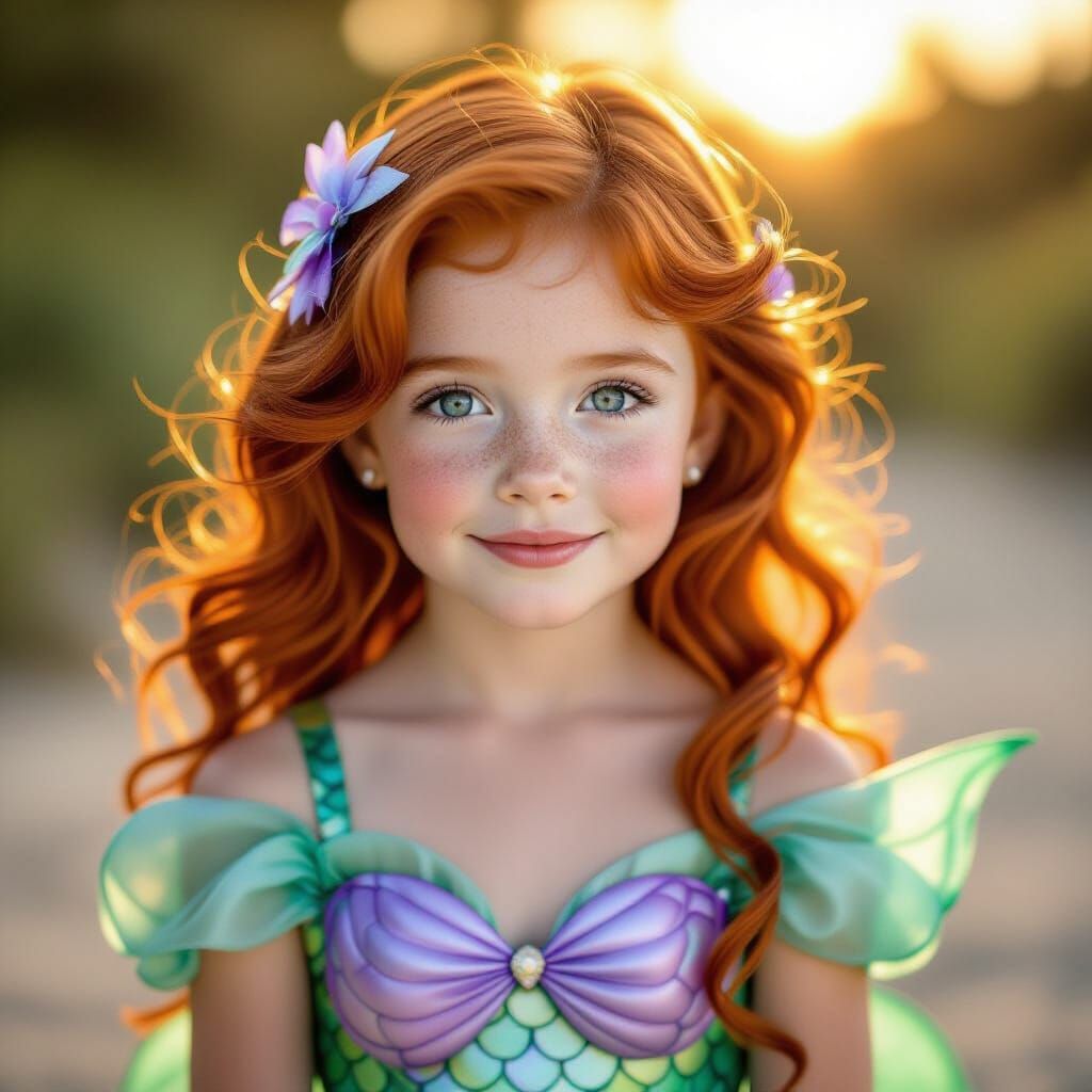 Photorealistic Portrait of a Joyful Princess Inspired by Ari...