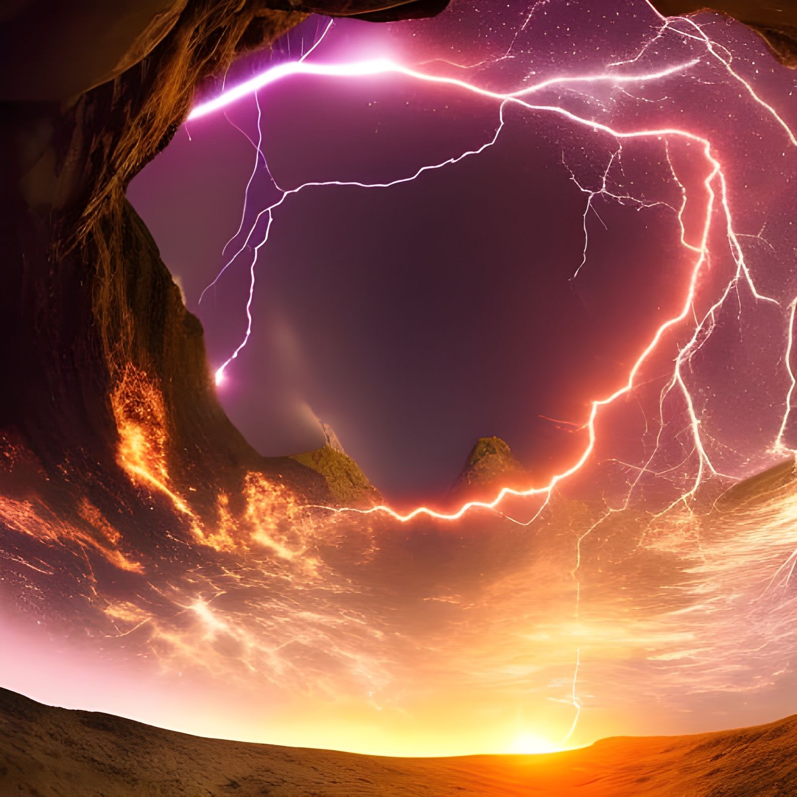 Epic Lightning Storm in a Bottle: Hyperrealistic Photograph