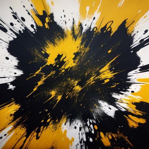 Abstract Expressionism with Bold Ink Splashes in Macro