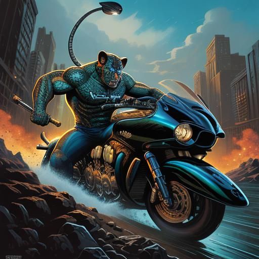 Jaguar in Dynamic Comic Book Art Style