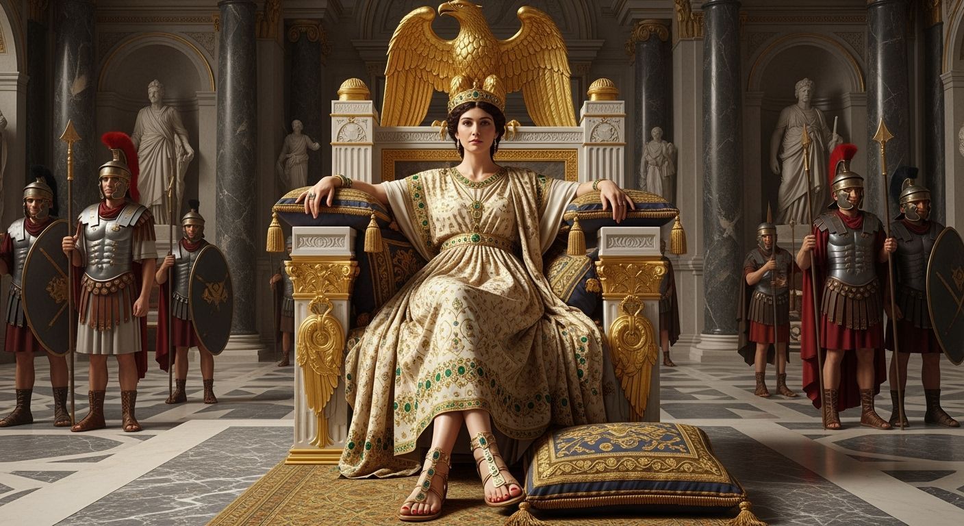 Empress Messalina on a Lavish Throne