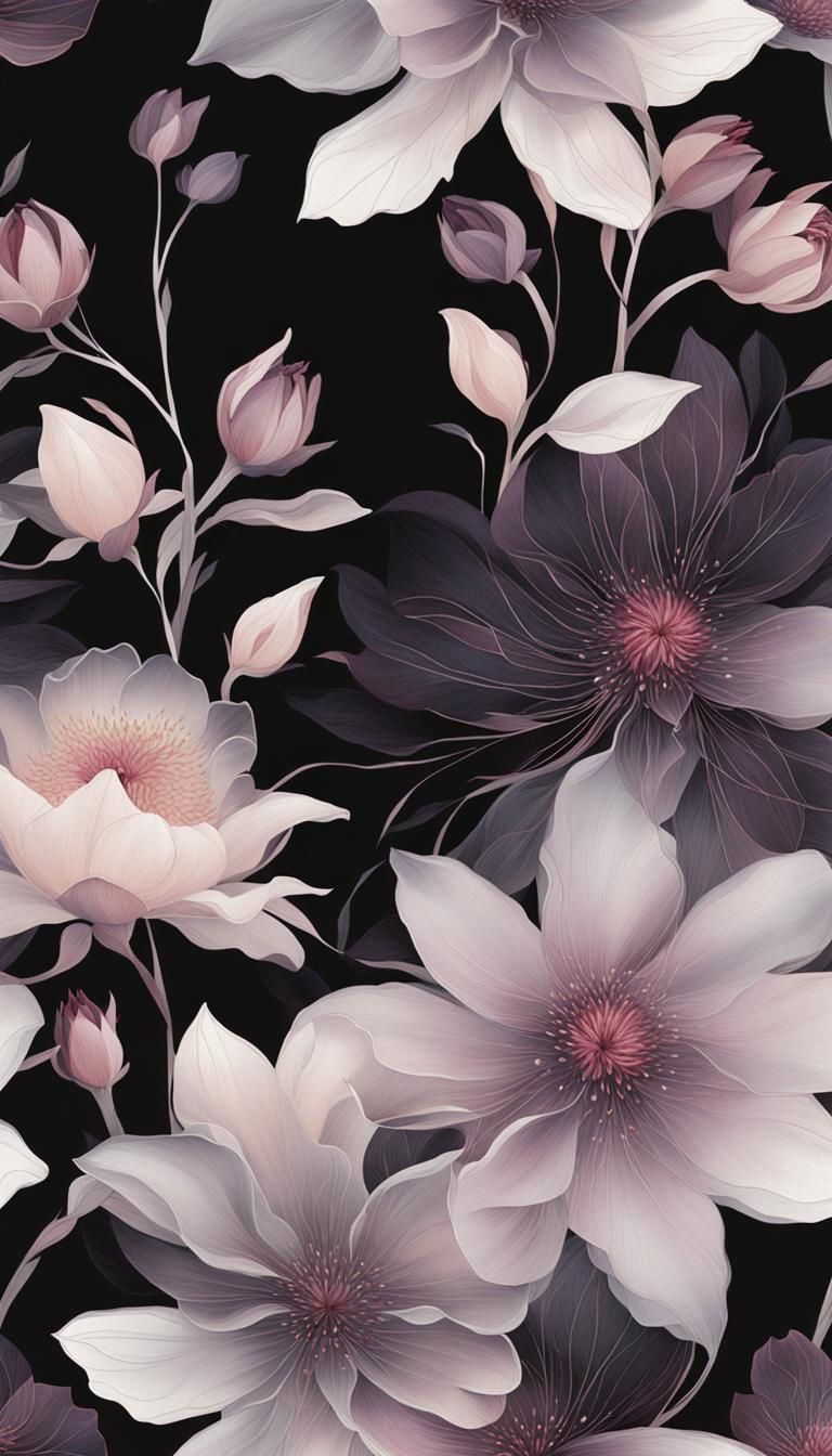 Ethereal Flowers with Translucent Petals