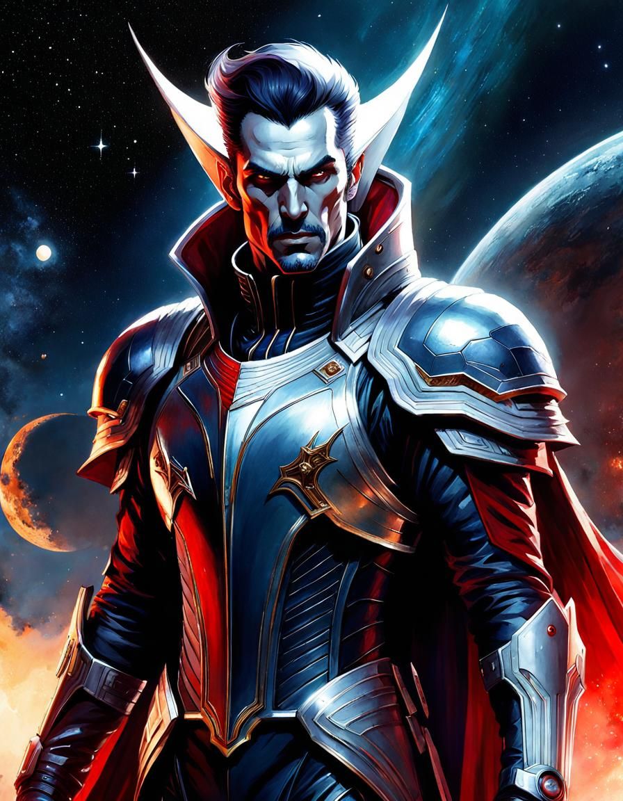 Sci-Fi Space Vampire Ready for Battle