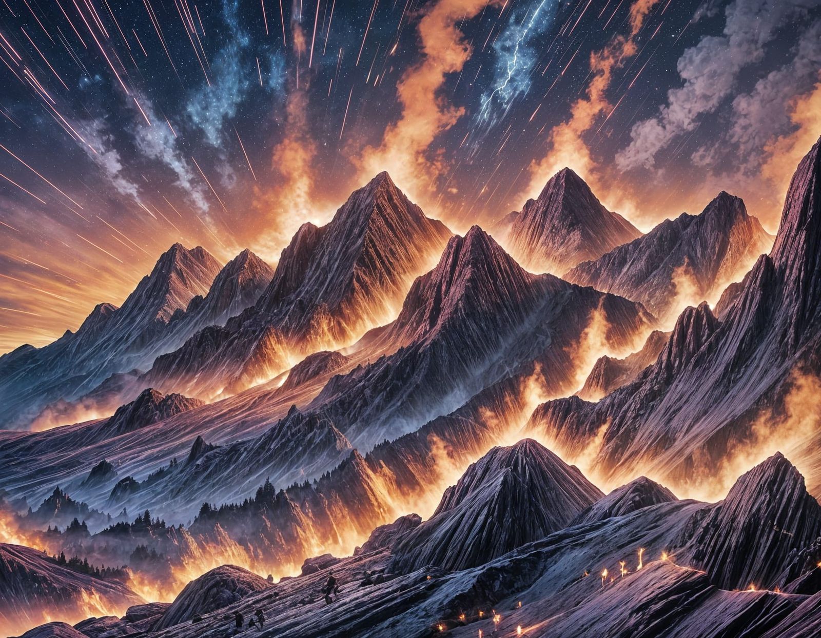 Peaceful Sunset Sky with Drifting Embers