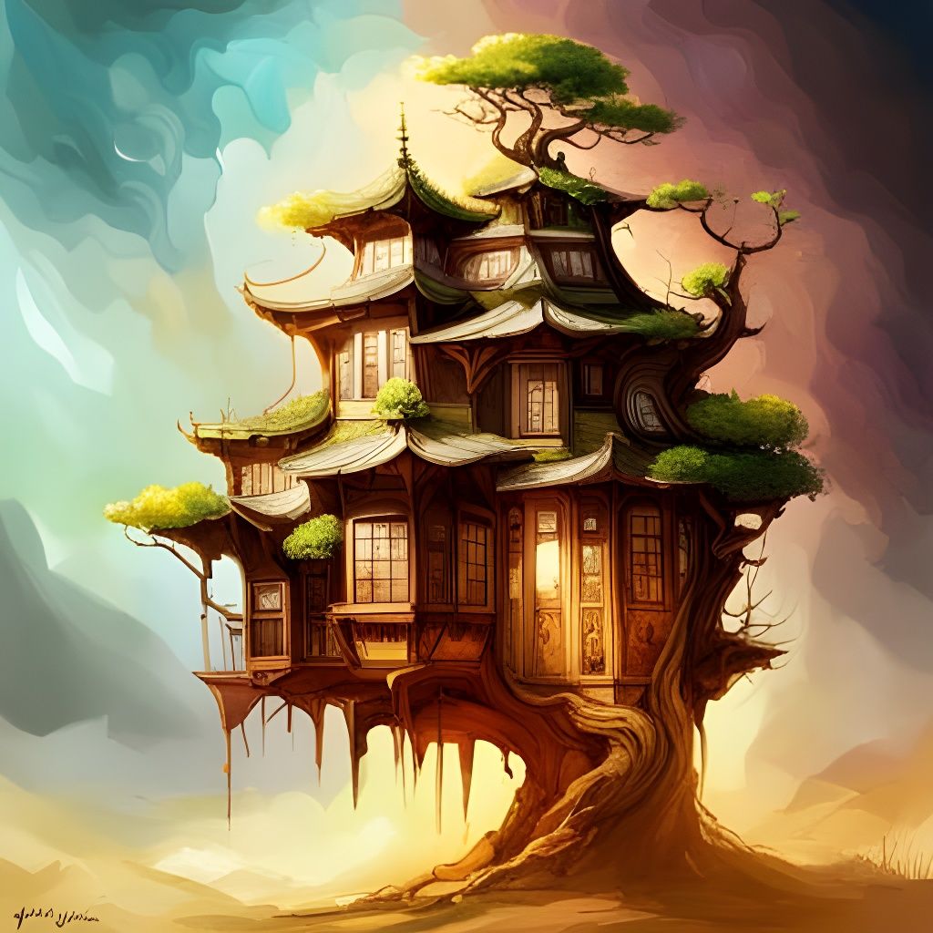 Daedric House in Bonsai Yggdrasil: Art Nouveau Rococo Archit...