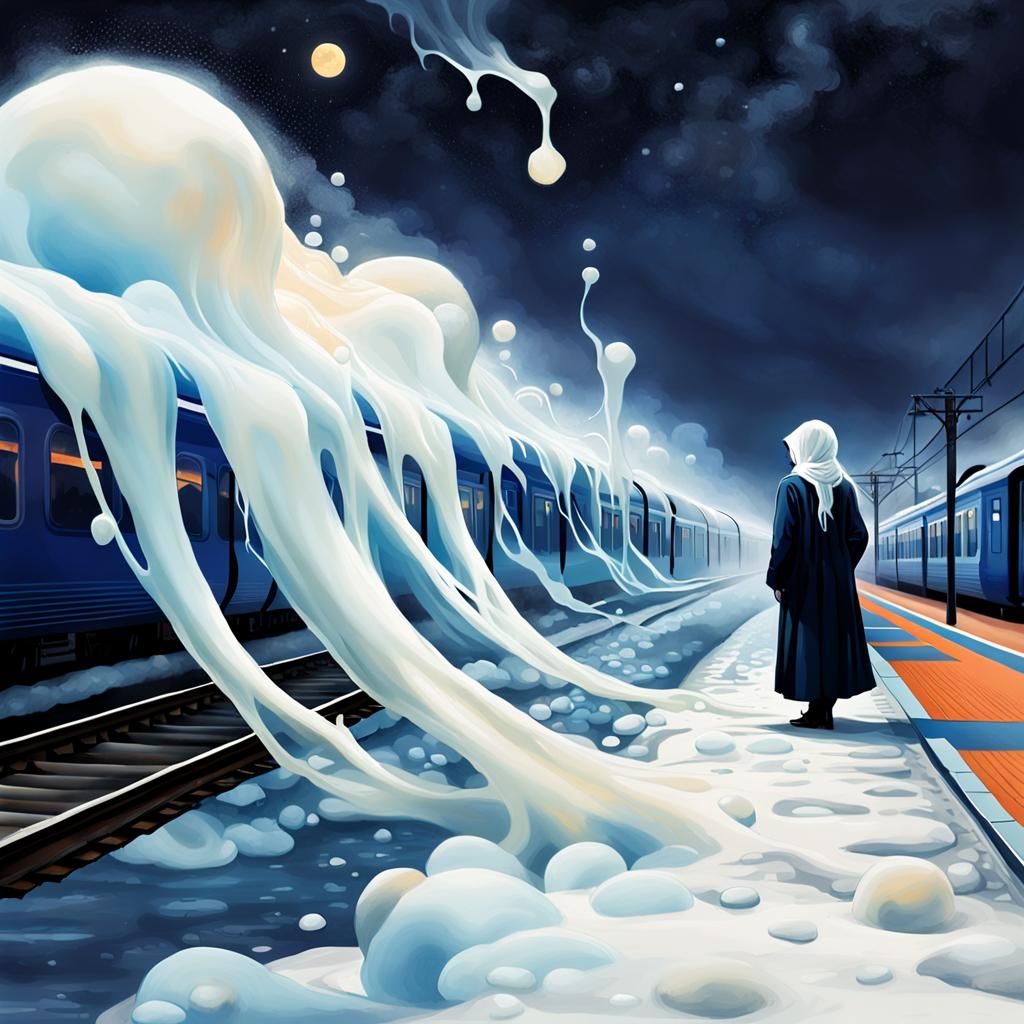 Ethereal Sleepwalker Waiting on a Dream Train