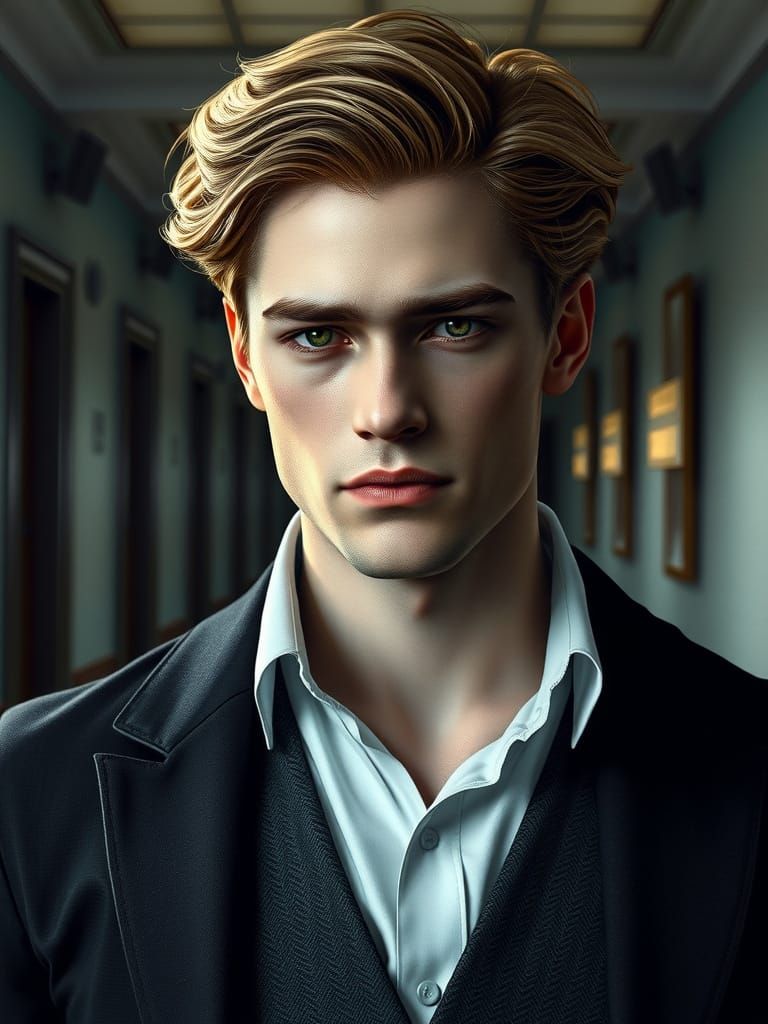 Serene Vampire Portrait in Dark Fantasy Style