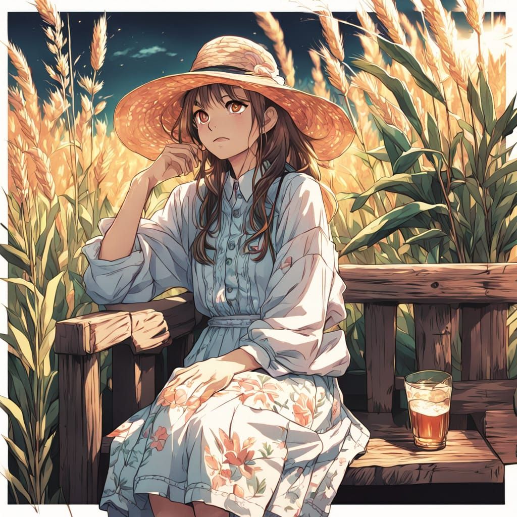 Serene Summer Afternoon in a Lush Countryside