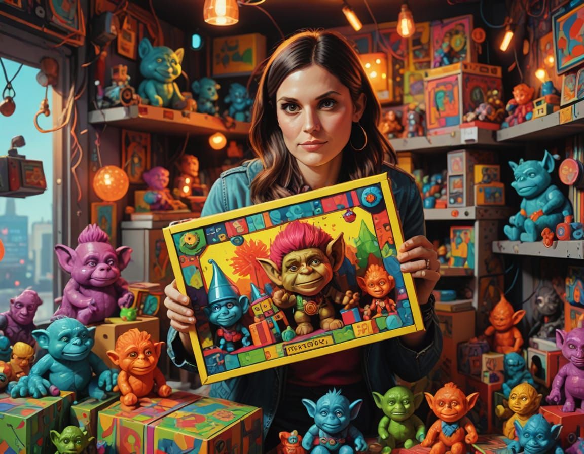 Pop Art Portrait of Morgan Webb with Trolls
