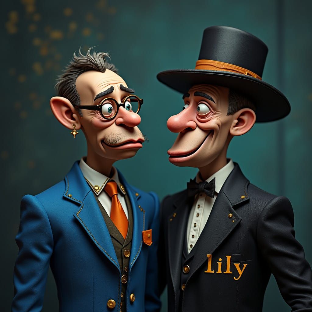 Elegant Vampire and Eccentric Gentleman Observe a Luxurious ...