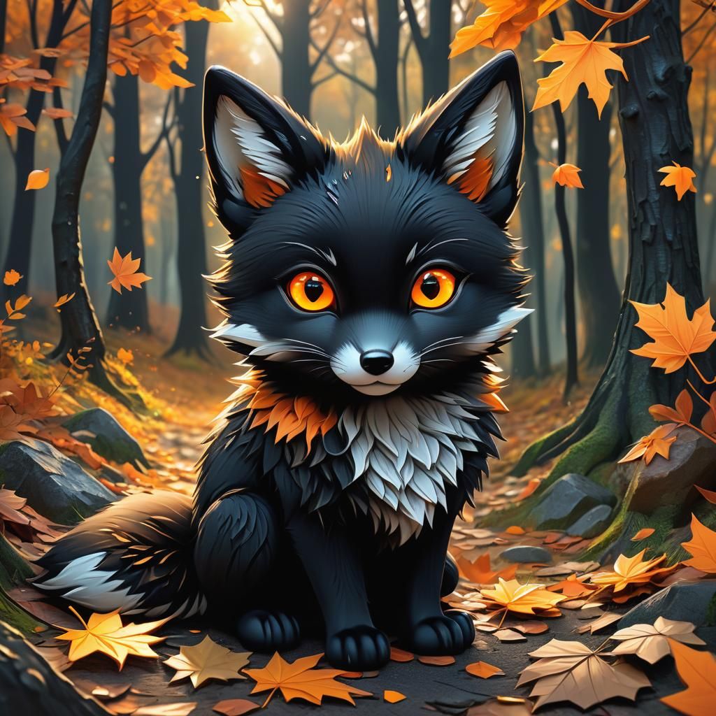 Chibi black fox🖤🦊