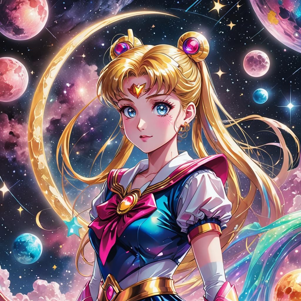 Sailor Moon Asteroid Adventure: Anime-Style Illustration