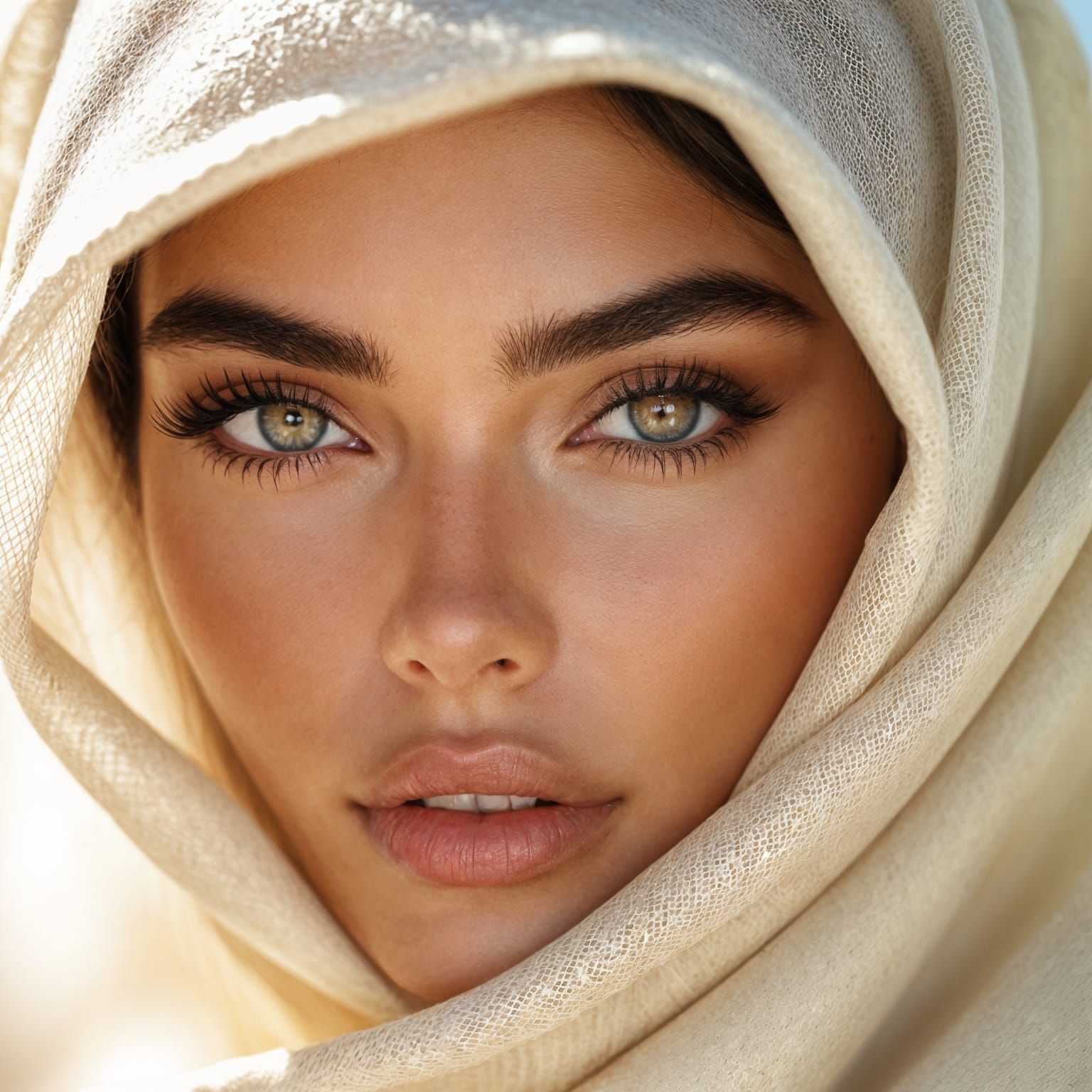 Close-Up Photo of a Beautiful Woman with Brown Eyes