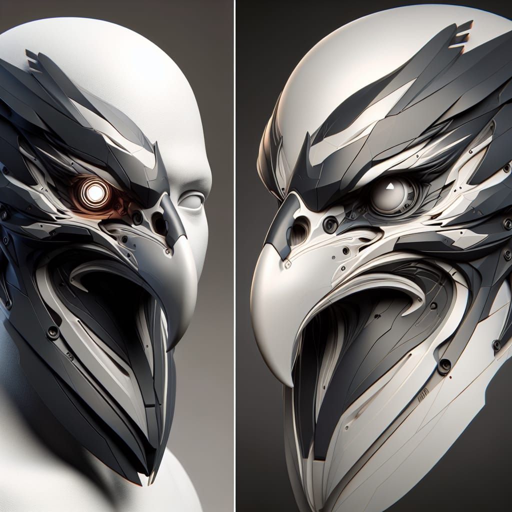 Eagle Jaw Mask for One-Eyed Character in Matte Painting