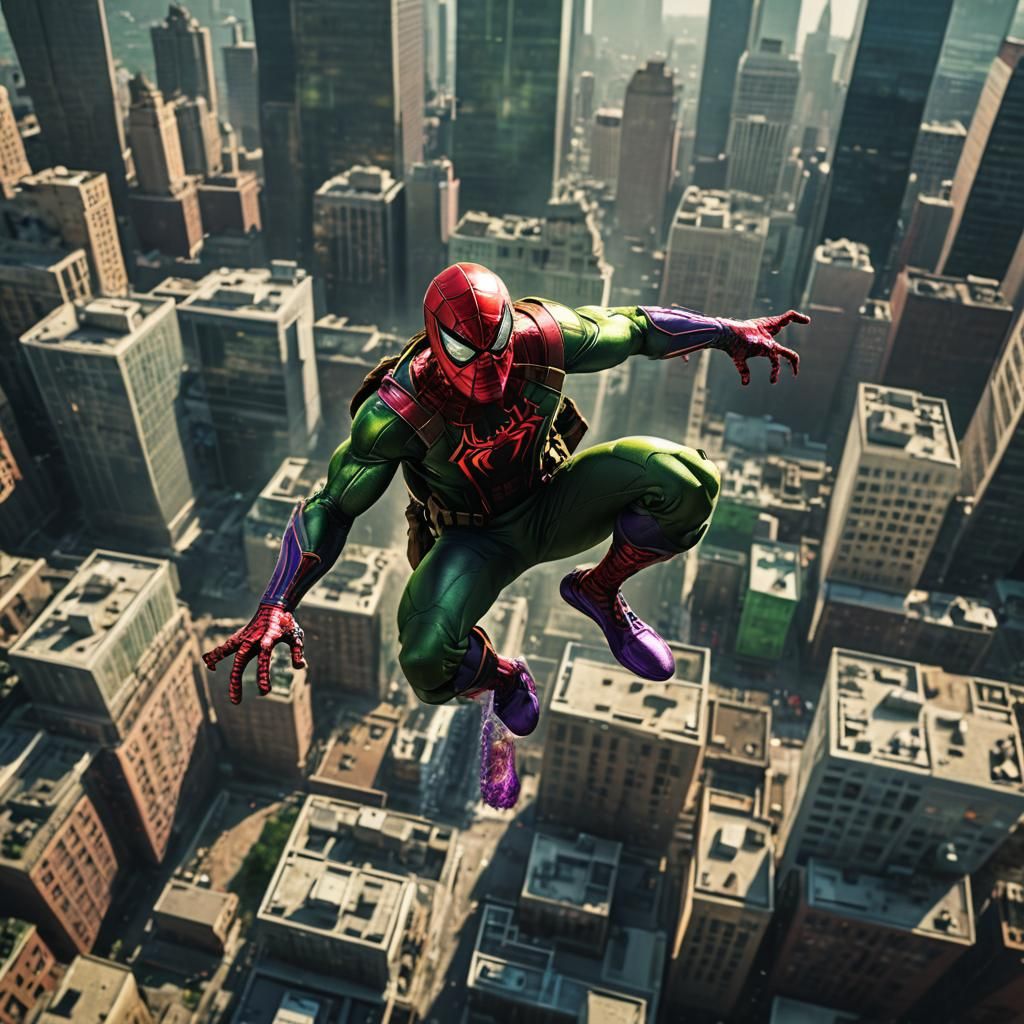 Spiderman Green Goblin Hybrid Cinematic Film Still
