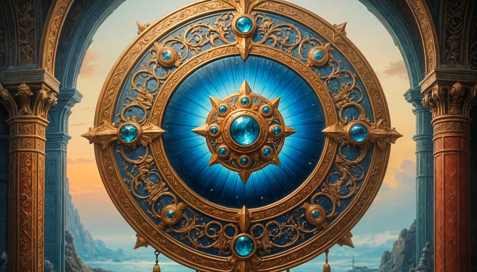 Fantasy Honor Guard Shield in Elaborate Crystal Design