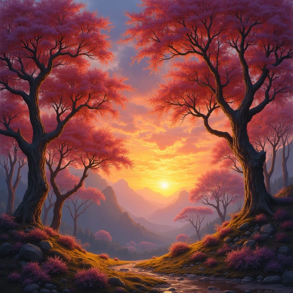 Crystal Forest Unfolds in Morning Golden Light