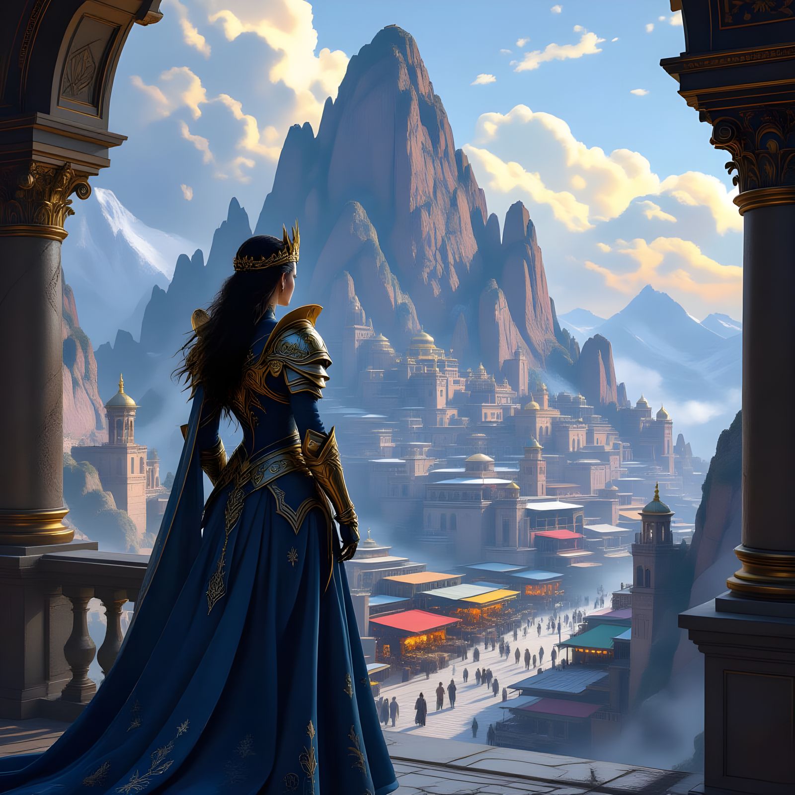 Majestic Queen Overlooks Ancient Mountain City