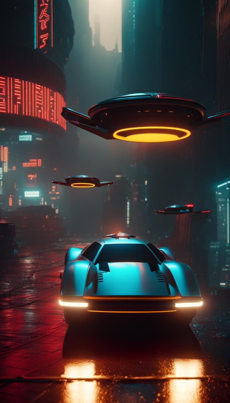 Blade Runner Flying Car Scene in 8K