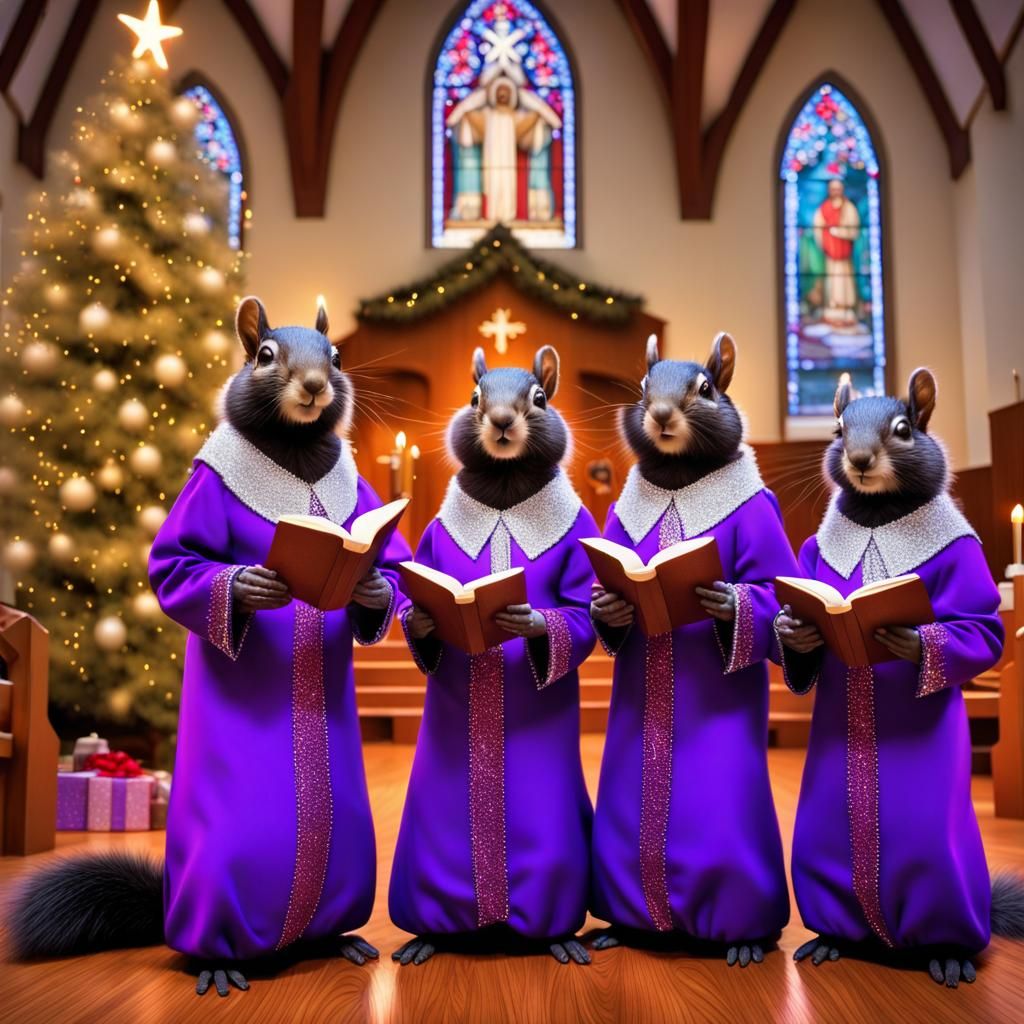 Christmas black squirrel gospel group