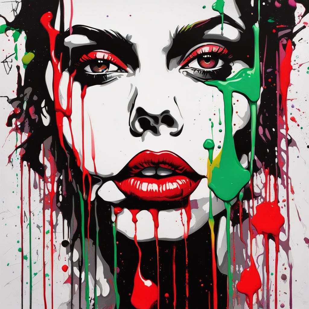 Pop Art Portrait of Ville Valo with Graffiti Elements