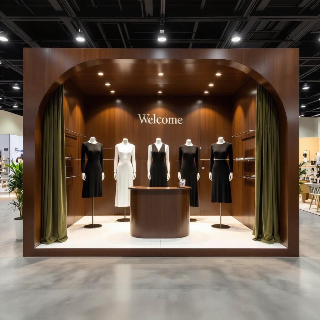 Photorealistic 5x5m Booth Displaying Dresses