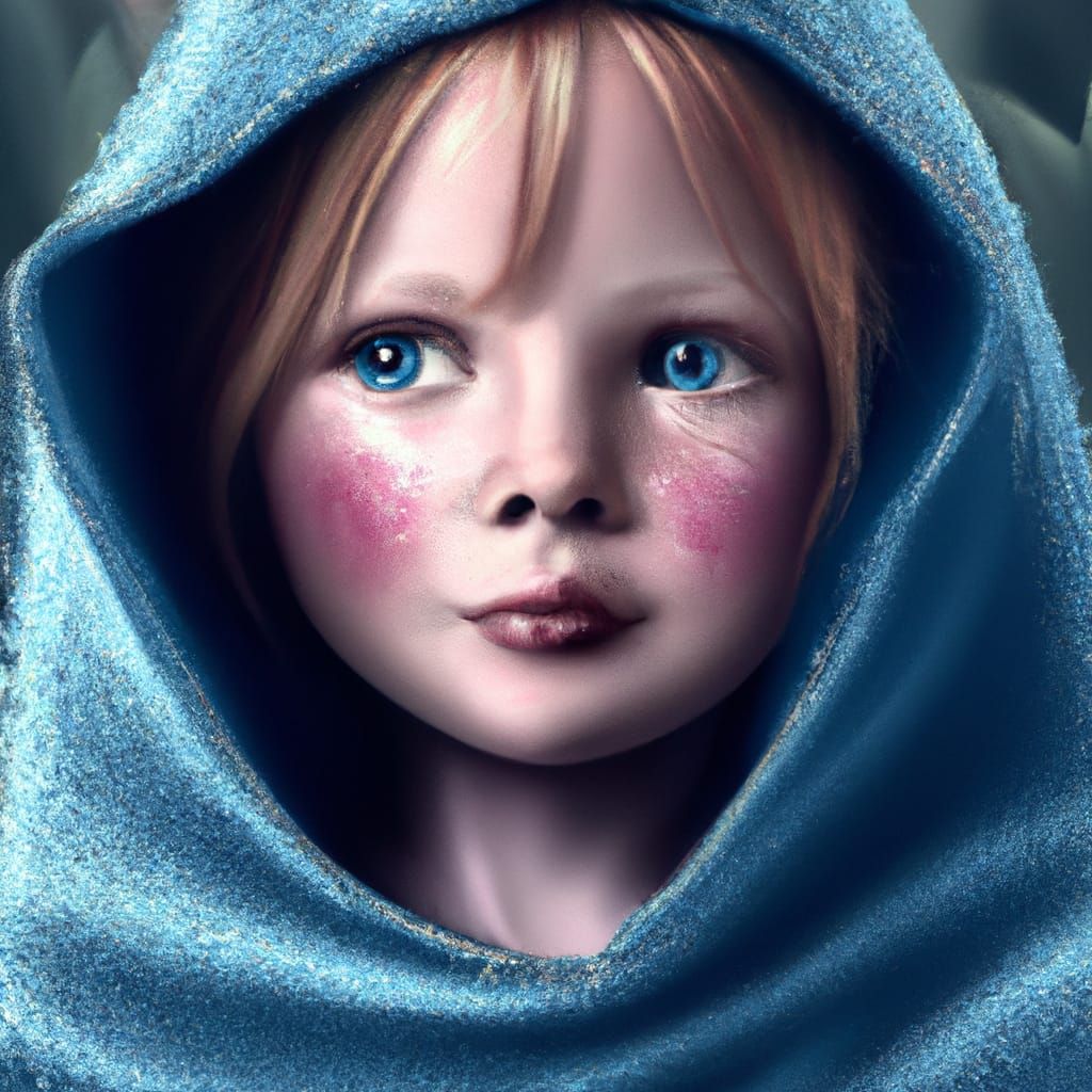 Hyperrealistic Girl with White Hair and Pink Eyes