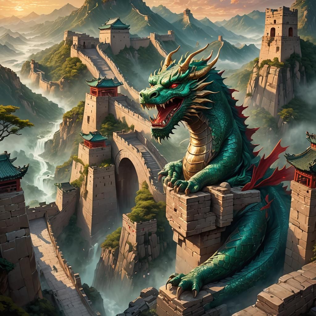 Great Wall Dragon: Mystical Concept Art