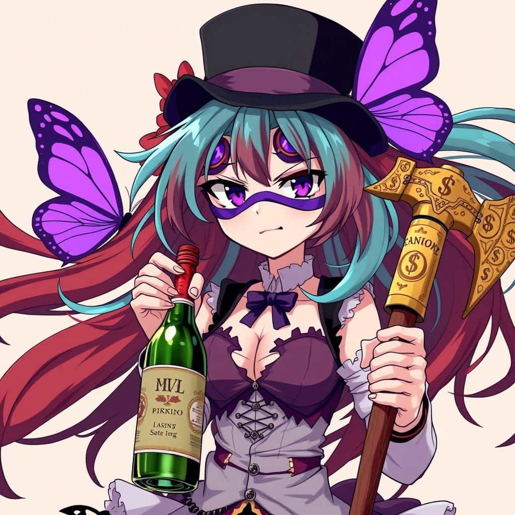 Anime Girl Controlled by Purple Butterfly in Makoto Shinkai-...