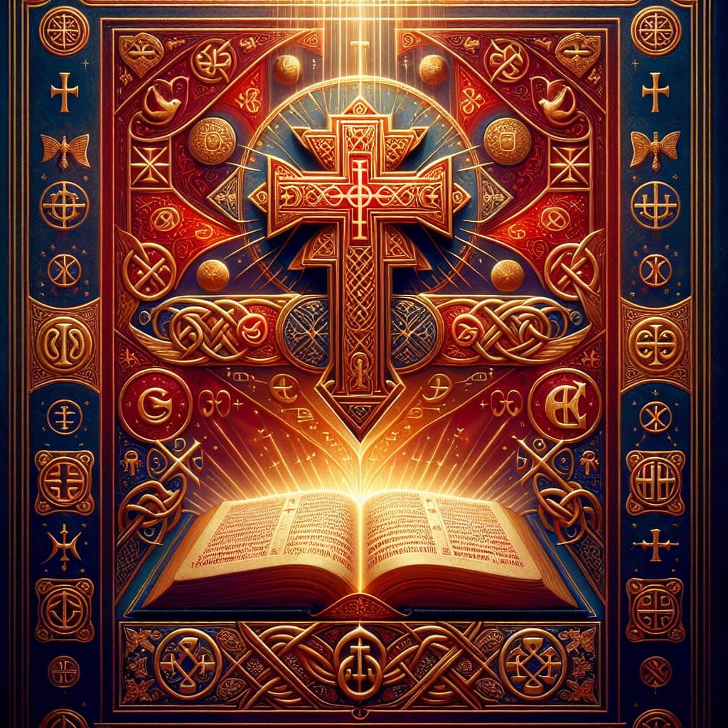 Majestic Coptic-Byzantine Book Cover for Orthodox Faith Ency...