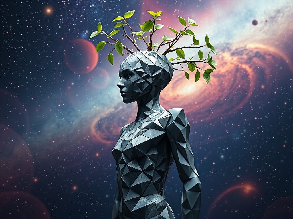 Vibrant Mosaic Guardian of the Cosmos